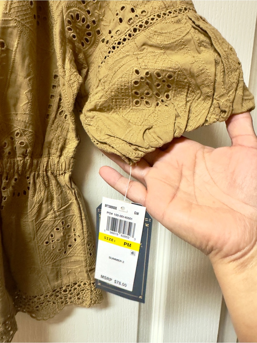 Democracy Eyelet Peplum Blouse, PM - Picture 2 of 6